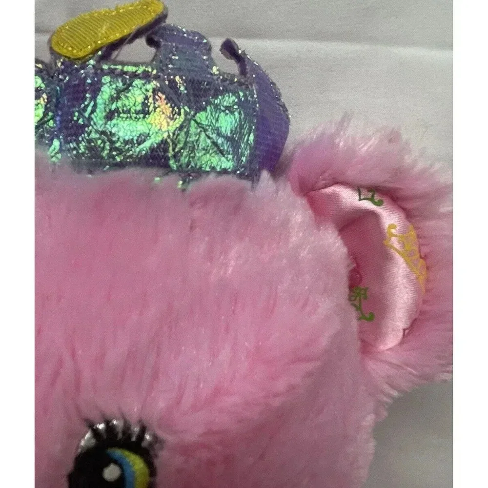Build a Bear Disney Princess Sparkle Pink Bear w/Crown Plush Toy Stuffed Animal